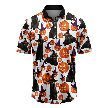 Black Cat Pumpkin Pattern TY0408 Hawaiian Shirt