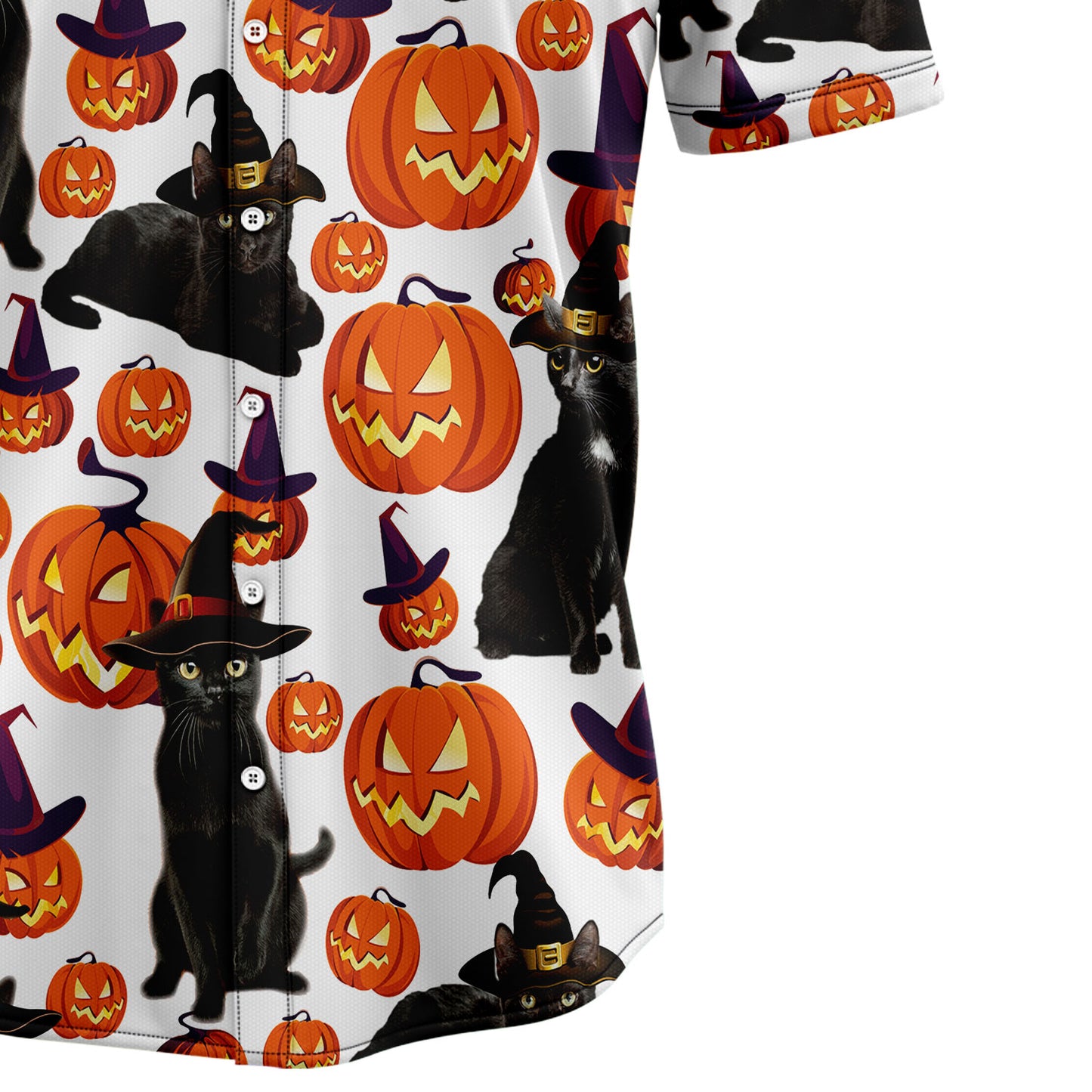 Black Cat Pumpkin Pattern TY0408 Hawaiian Shirt