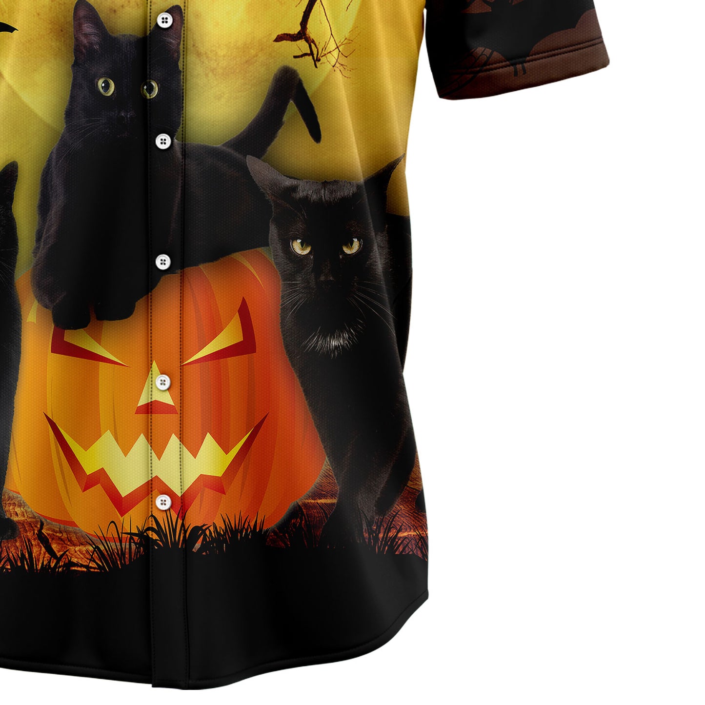 Black Cat Pumpkin T0408 Hawaiian Shirt