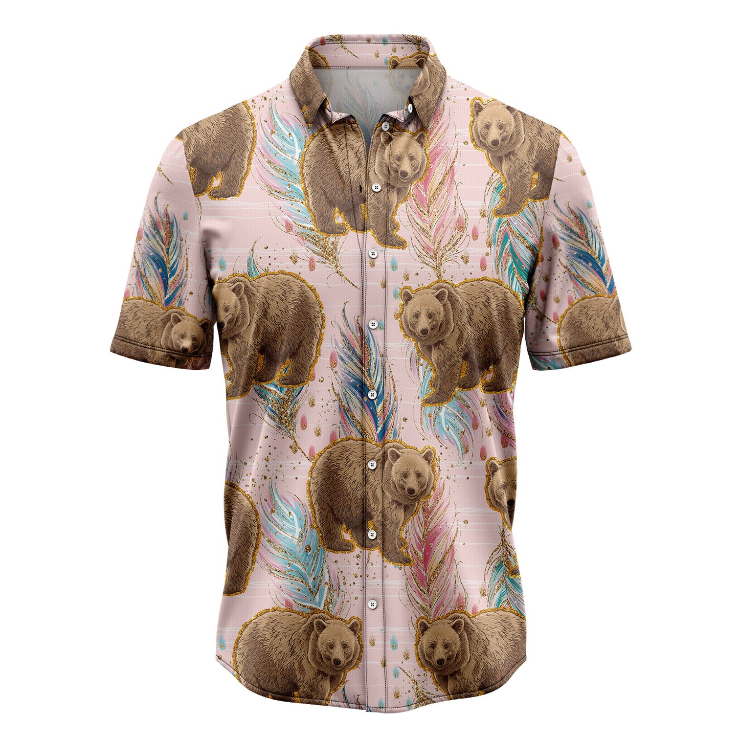 Bear Boho Feather H5804 Hawaiian Shirt