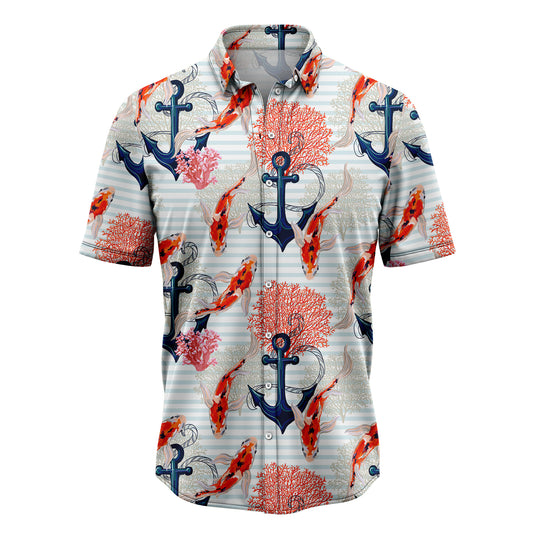 Beautiful Koi Fish And Anchor H147015 Hawaiian Shirt