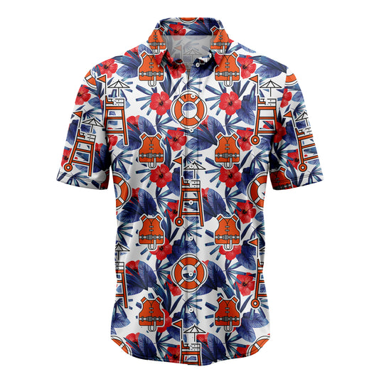 Lifeguard Palm D1307 Hawaiian Shirt