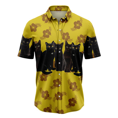 Tropical Black Cat TG5714 Hawaiian Shirt