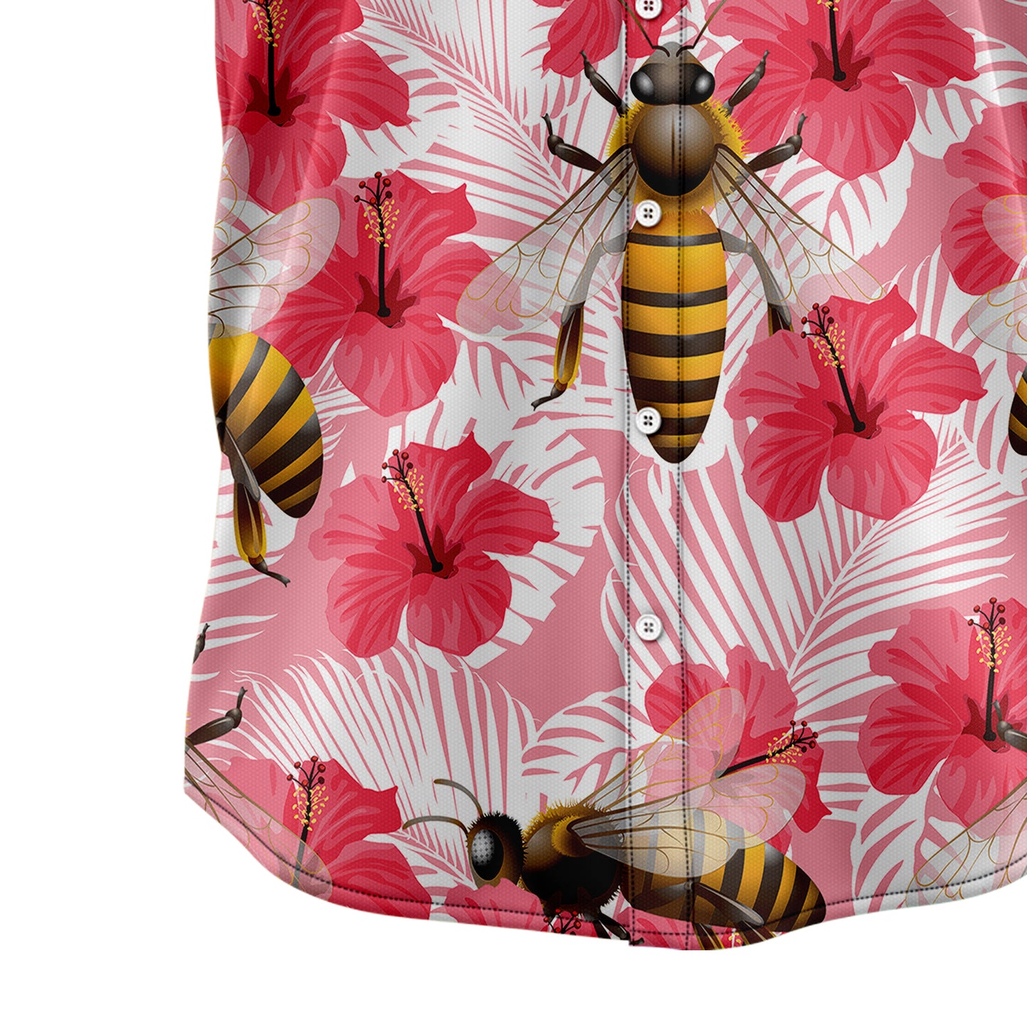 Bee Tropical Flowers Hibiscus H137049 Hawaiian Shirt
