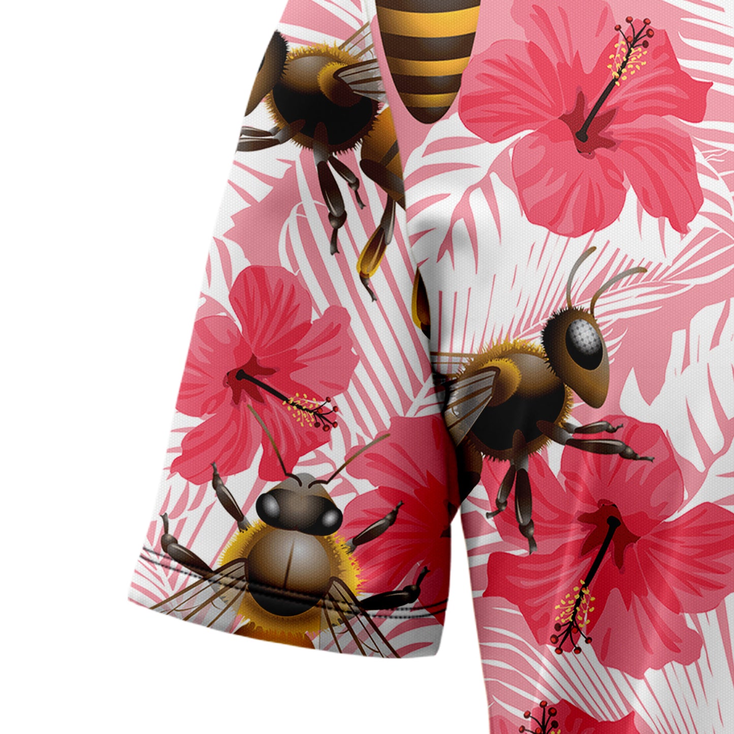 Bee Tropical Flowers Hibiscus H137049 Hawaiian Shirt