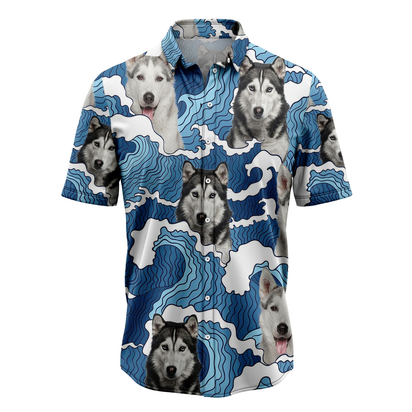 Siberian Husky Wave H3810 Hawaiian Shirt