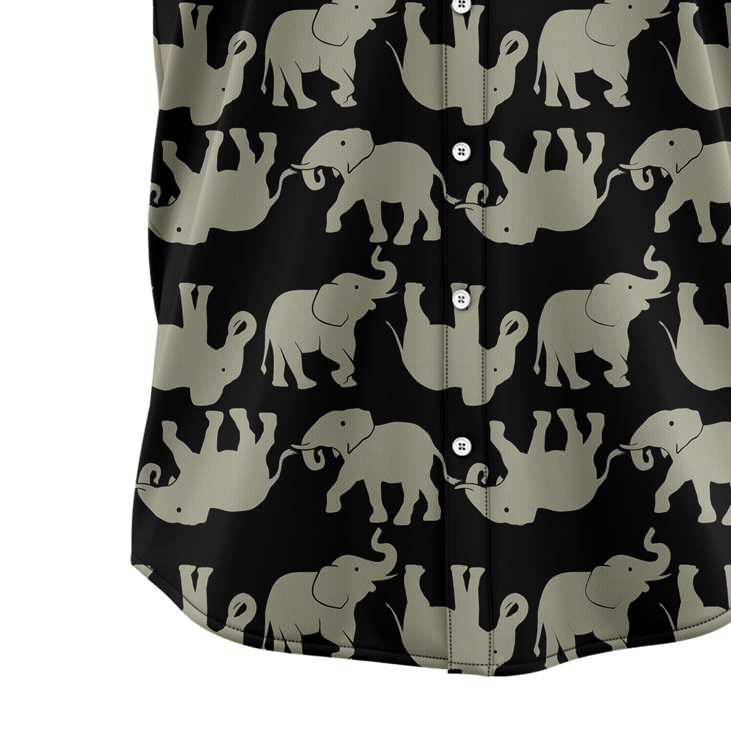 Elephant Black & White Line T0308 Hawaiian Shirt
