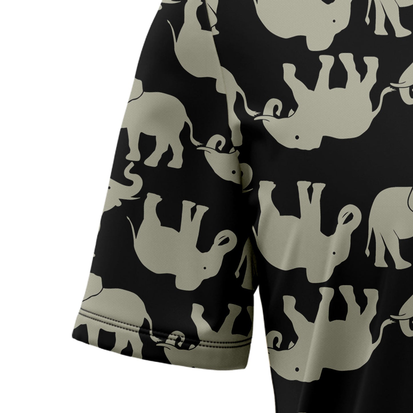 Elephant Black & White Line T0308 Hawaiian Shirt