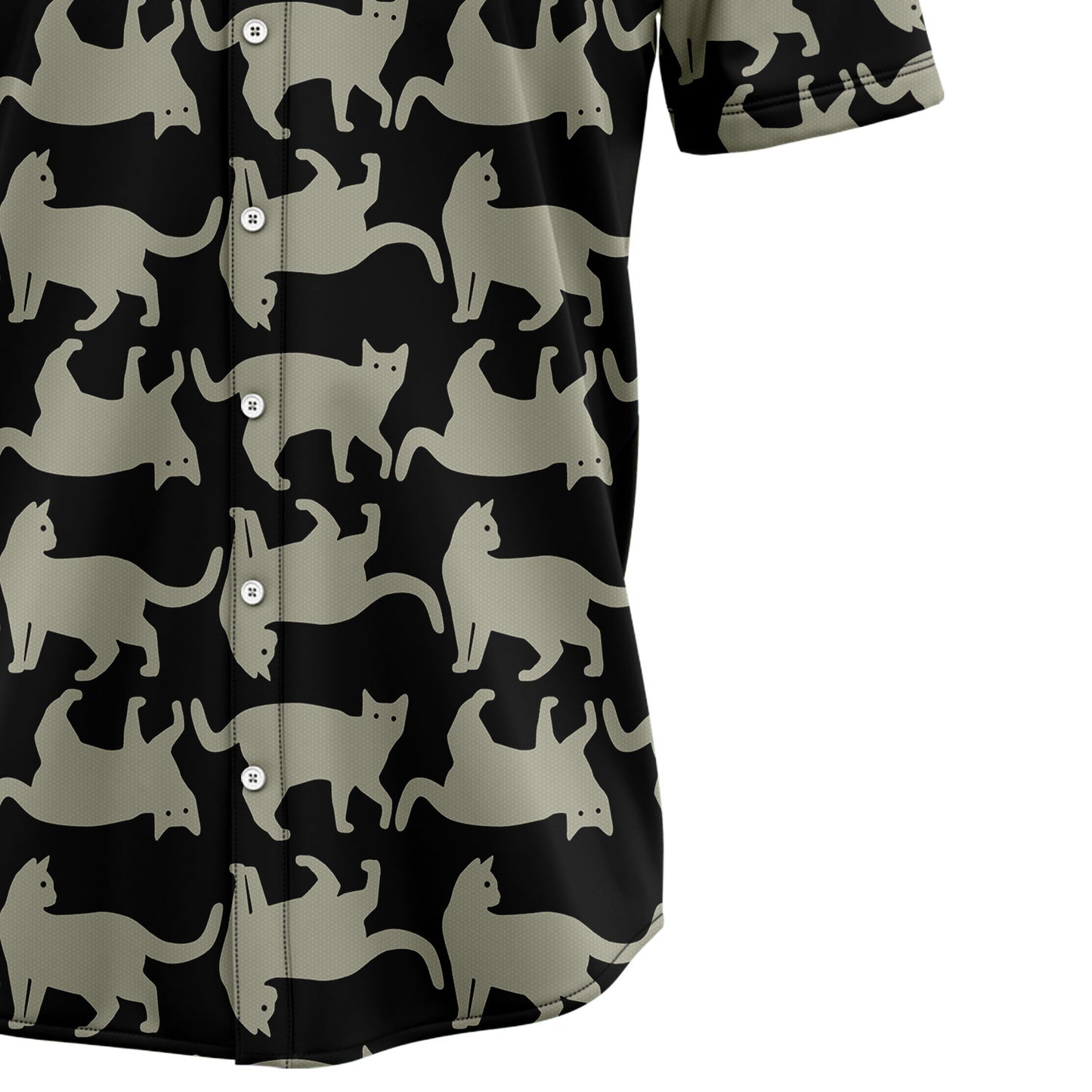 Cat Black & White Line T0308 Hawaiian Shirt