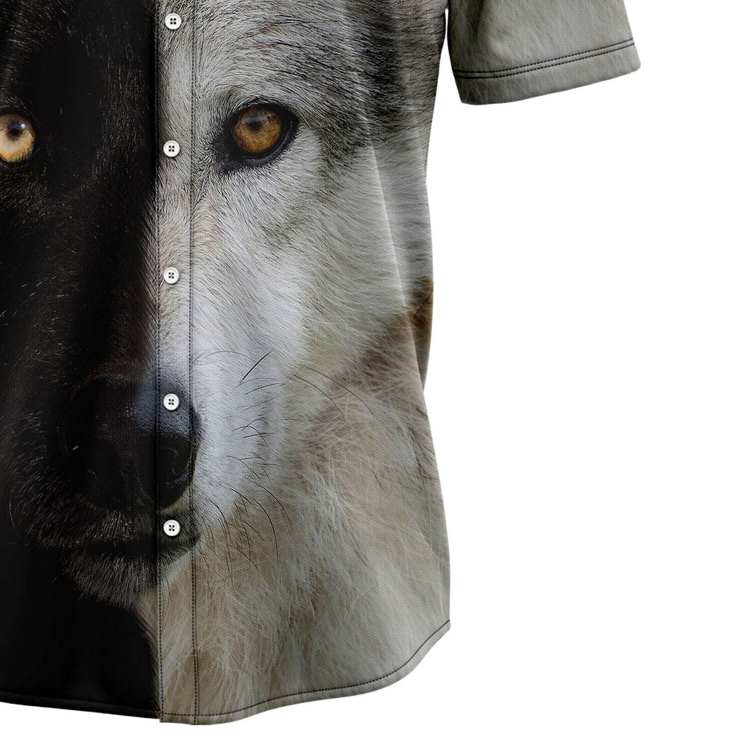 Wolf Black & White T3107 Hawaiian Shirt