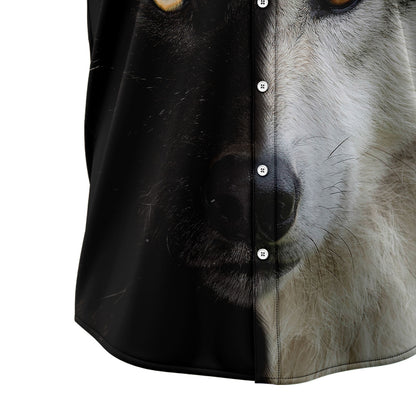 Wolf Black & White T3107 Hawaiian Shirt