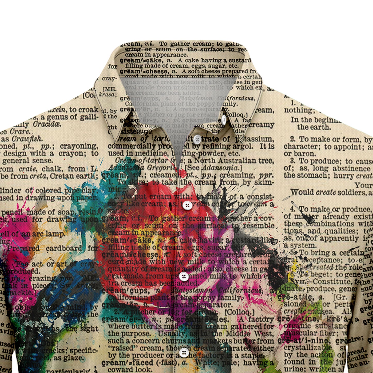 Frida Kahlo Upcycled Dictionary G5804 Hawaiian Shirt