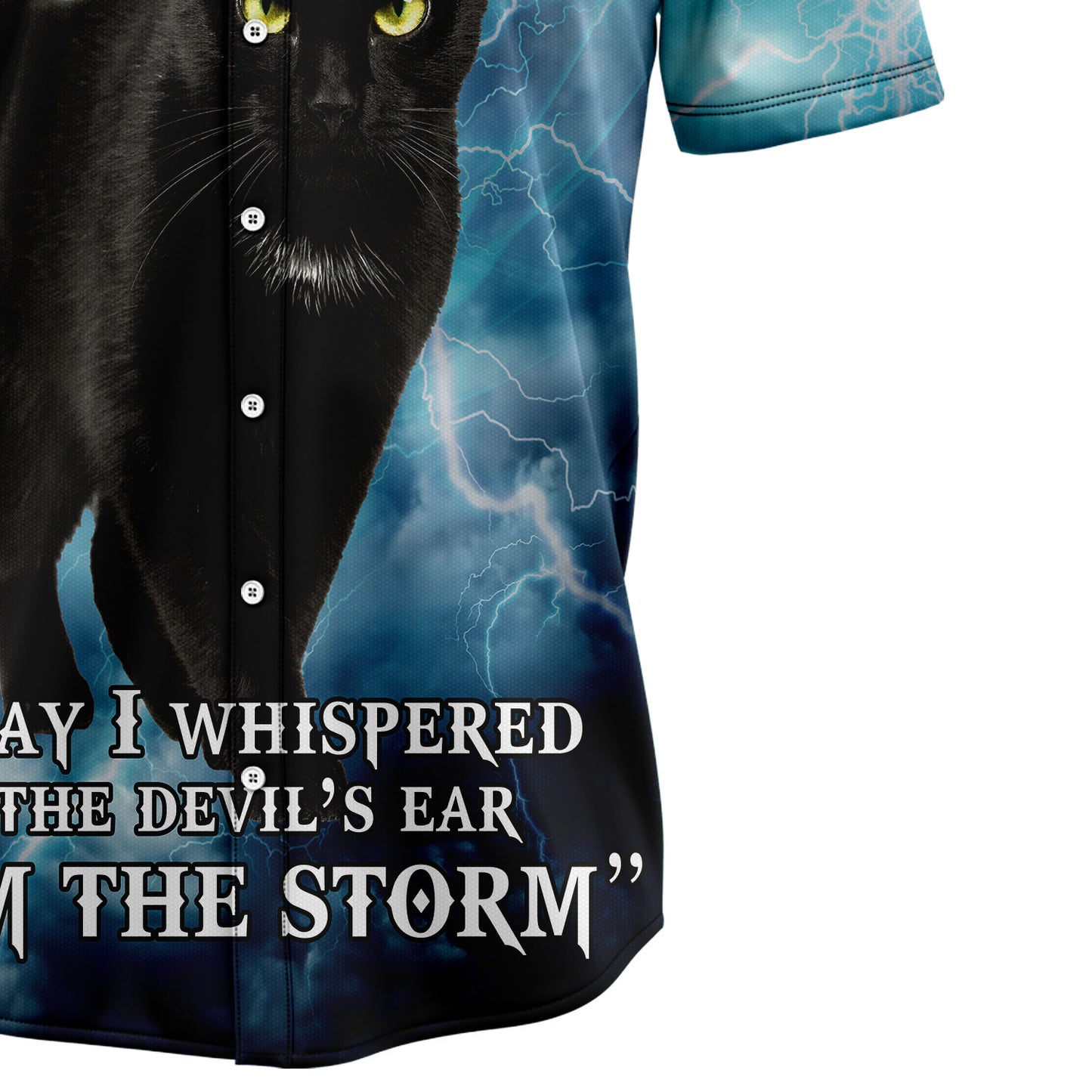 Black Cat Storm T3007 Hawaiian Shirt