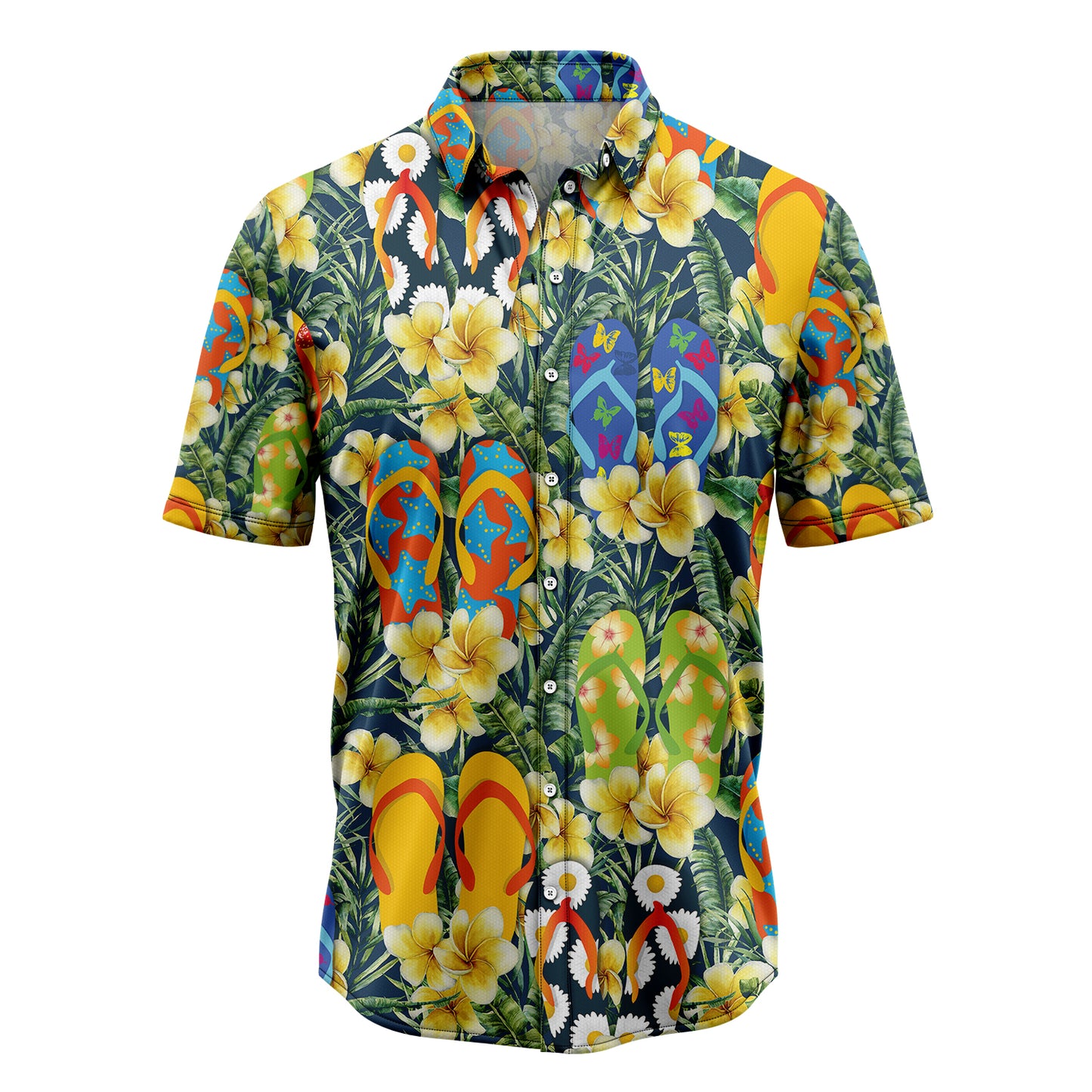 Flip-Flop and Frangipani D1307 Hawaiian Shirt