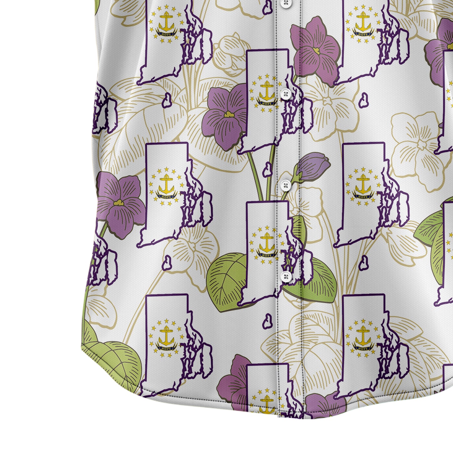 Rhode Island Violet Flower H107010 Hawaiian Shirt