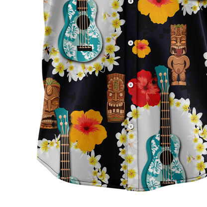 Ukulele Tiki Pattern T1307 Hawaiian Shirt
