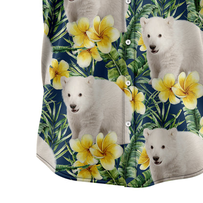 Polar Bear Frangipani D1307 Hawaiian Shirt