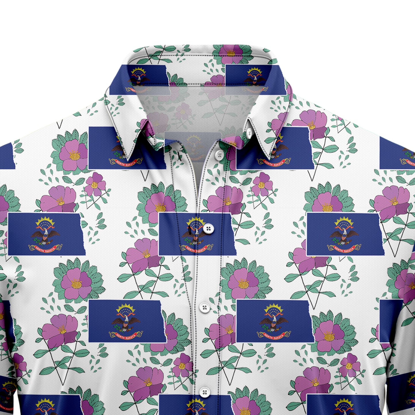 North Dakota Wild Prairie Rose H107006 Hawaiian Shirt
