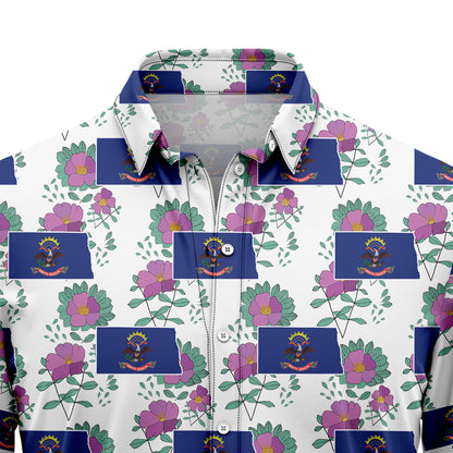 North Dakota Wild Prairie Rose H107006 Hawaiian Shirt