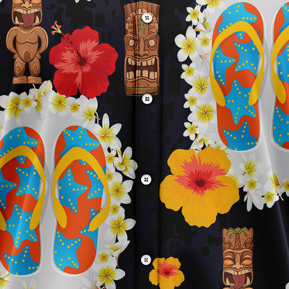 Flip-flops Tiki Pattern T1307 Hawaiian Shirt