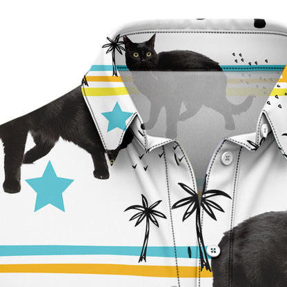 Black Cat Summer Pattern T1307 Hawaiian Shirt