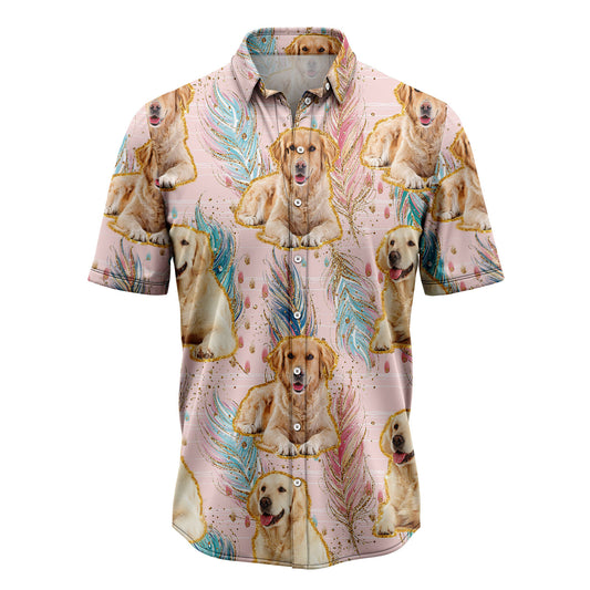 Golden Retriever Boho Feather H30701 Hawaiian Shirt