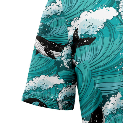 Whale Sea Waves G5730 Hawaiian Shirt