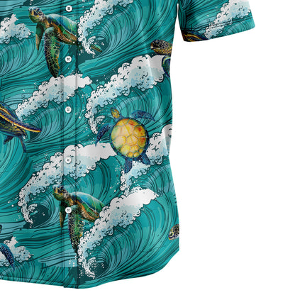 Turtle Sea Waves G5730 Hawaiian Shirt