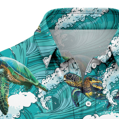 Turtle Sea Waves G5730 Hawaiian Shirt