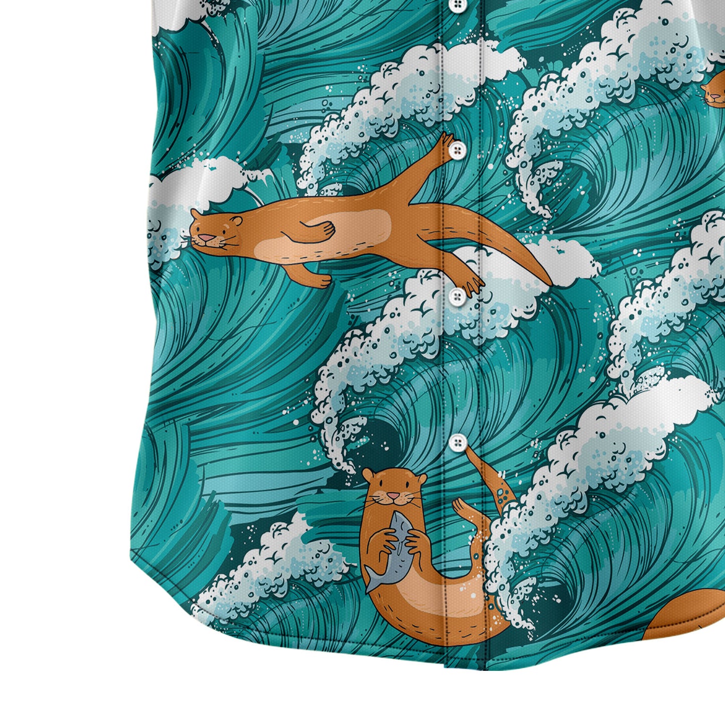 Otter Sea Waves G5730 Hawaiian Shirt