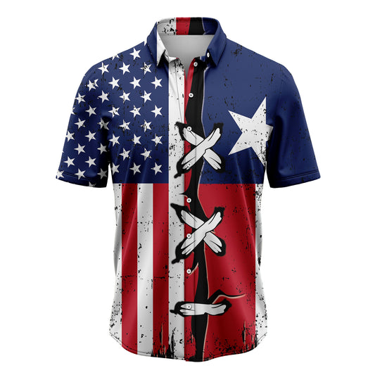 Texas American Flag G5730 Hawaiian Shirt