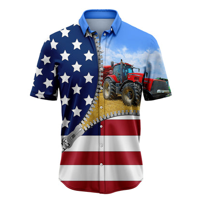 Farmer USA Flag T3007 Hawaiian Shirt