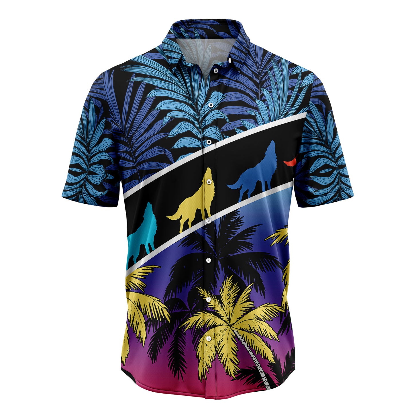 Vacation Tropical Coconut Palm Wolf H29711 Hawaiian Shirt