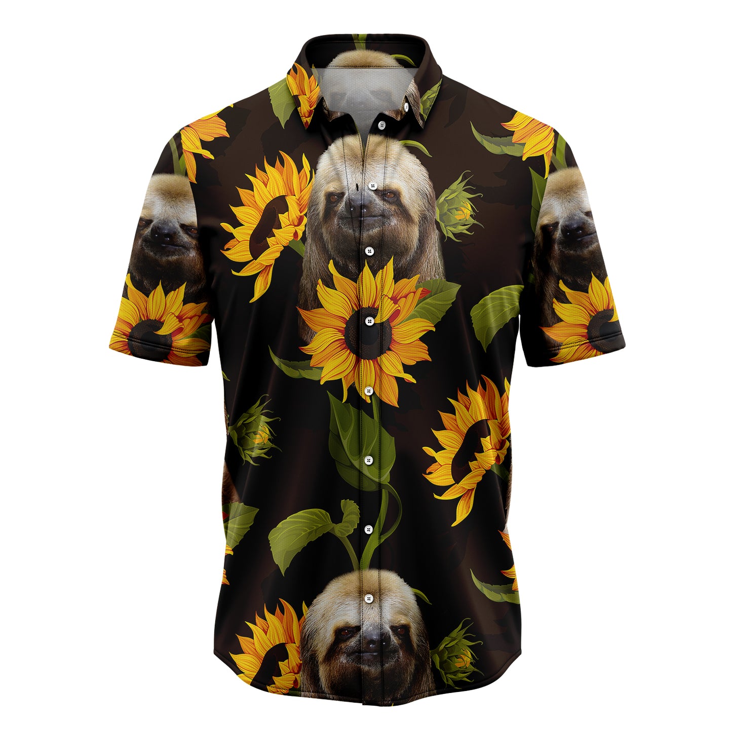 Sloth Sunflower T1307 Hawaiian Shirt
