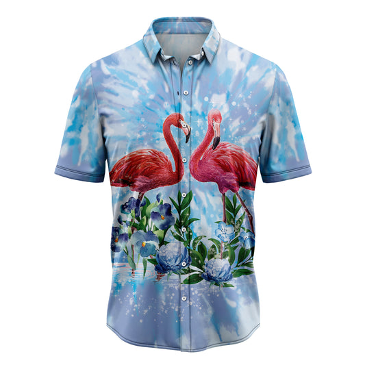 Flamingo Tie Dye H97021 Hawaiian Shirt