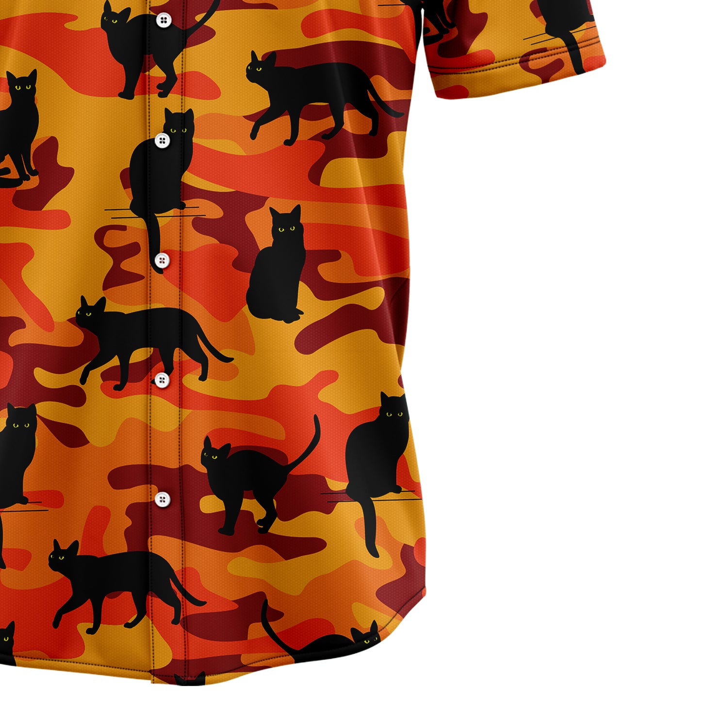 Black Cat Camo TG5713 Hawaiian Shirt