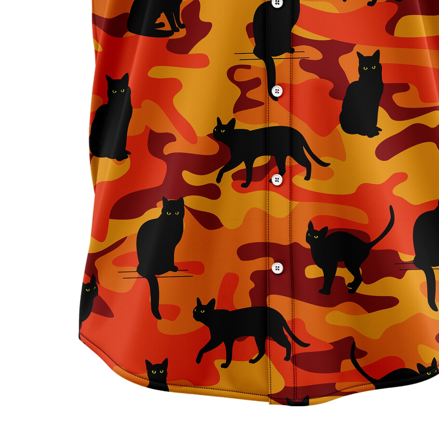 Black Cat Camo TG5713 Hawaiian Shirt