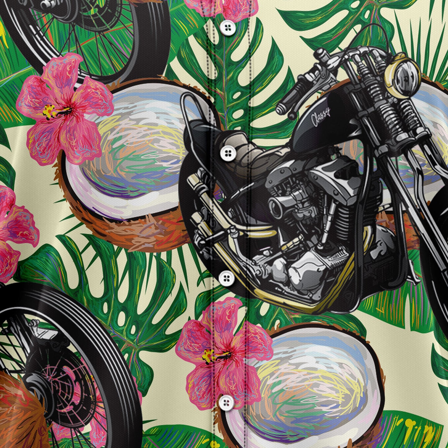 Motorbike Tropical Coconut G5729 Hawaiian Shirt