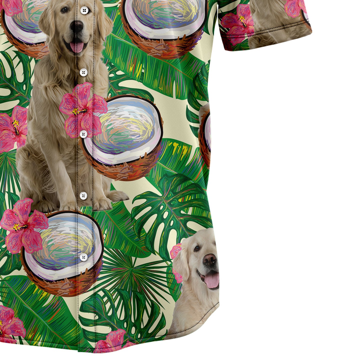 Golden Retriever Tropical Coconut G5729 Hawaiian Shirt