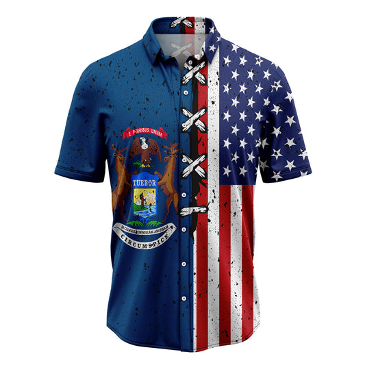 Michigan USA Flag T2907 Hawaiian Shirt