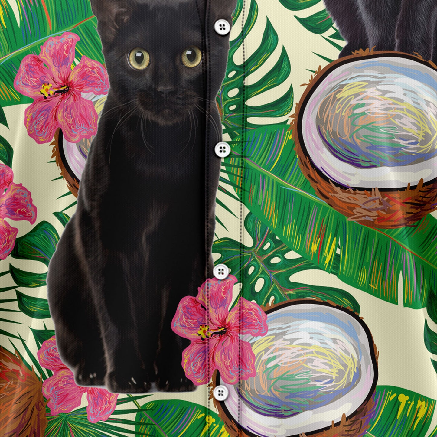 Black Cat Tropical Coconut G5728 Hawaiian Shirt