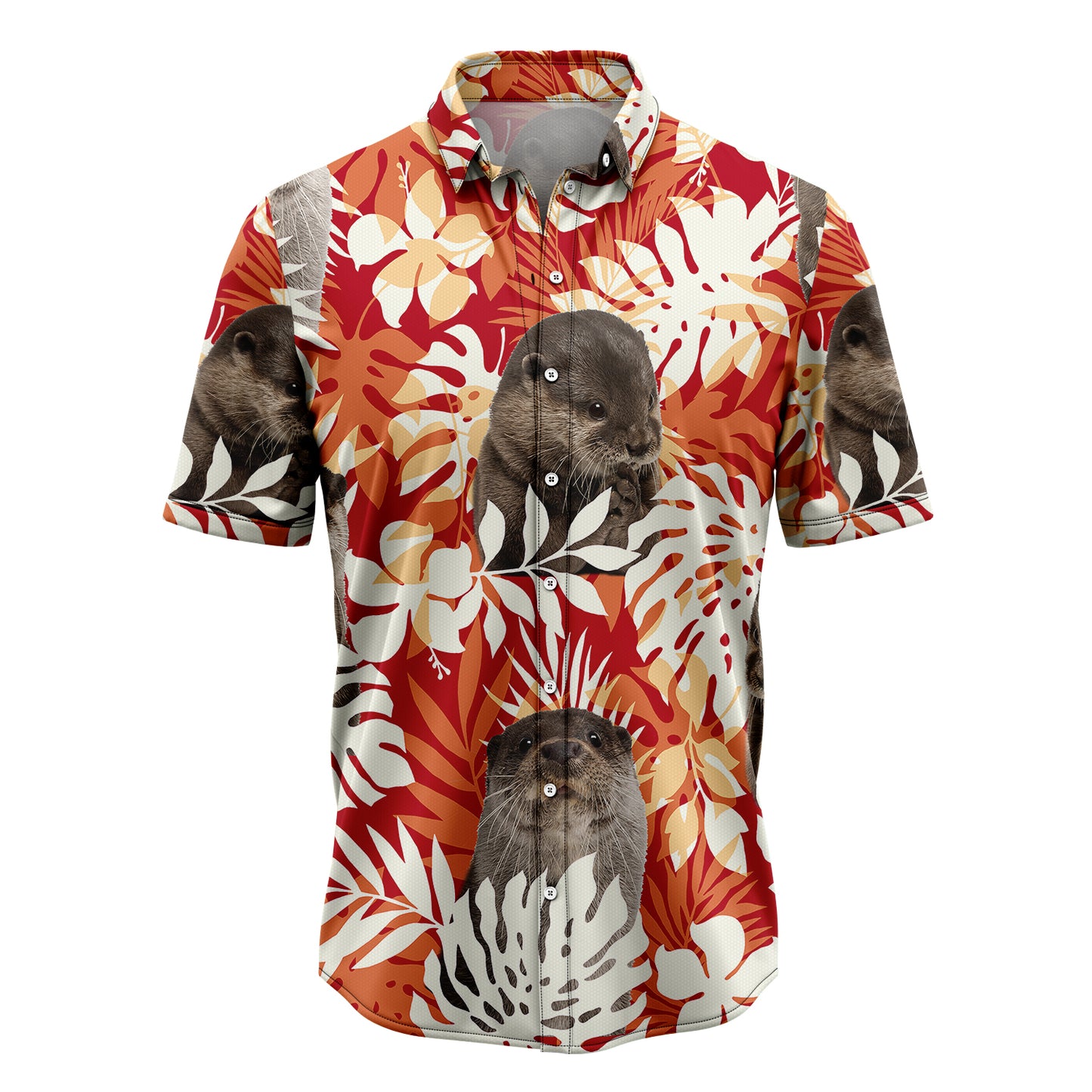Otter Palm Leaves T1007 Hawaiian Shirt