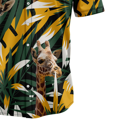 Giraffe Tropical Leaves T1007 Hawaiian Shirt