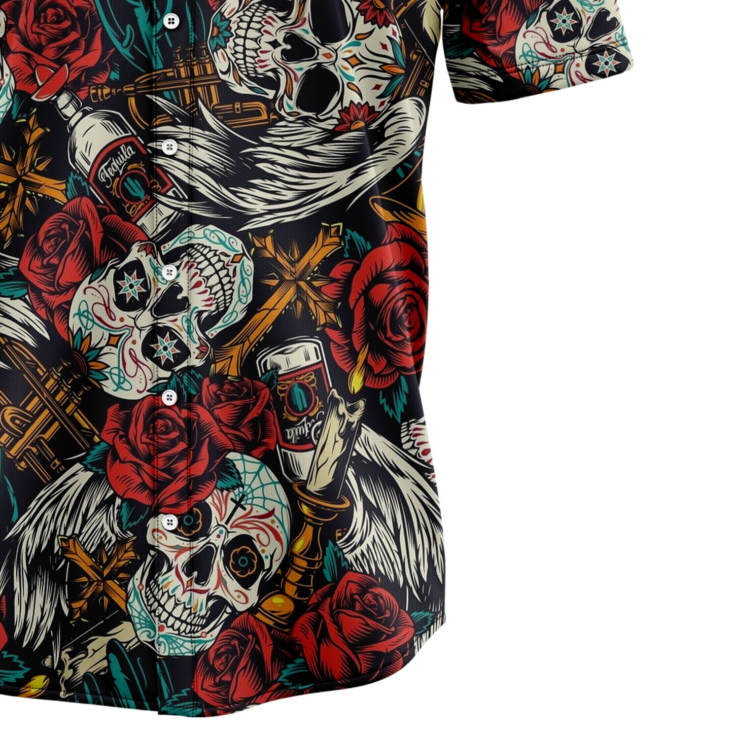 Rose Sugar Skull G5710 Hawaiian Shirt