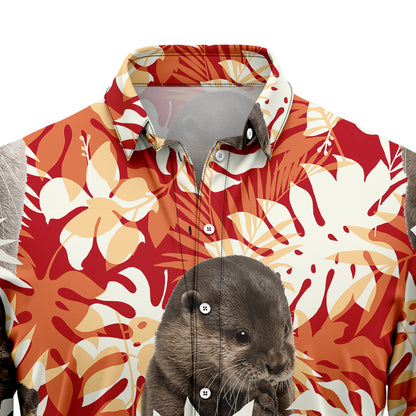 Otter Palm Leaves T1007 Hawaiian Shirt