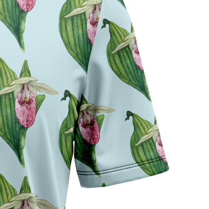 Minnesota Pink and White Lady's Slipper G5710 Hawaiian Shirt