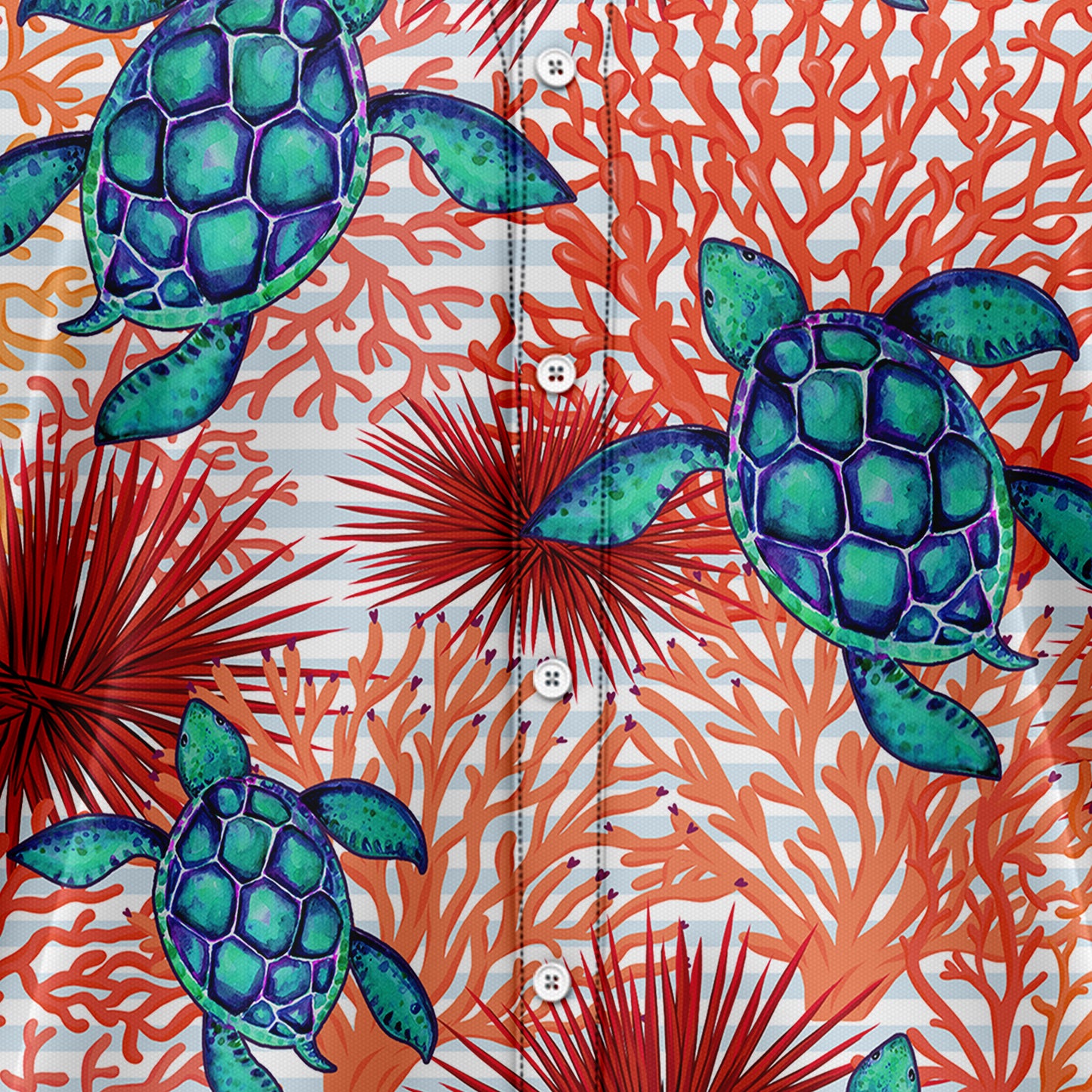 Turtle Coral T1007 Hawaiian Shirt