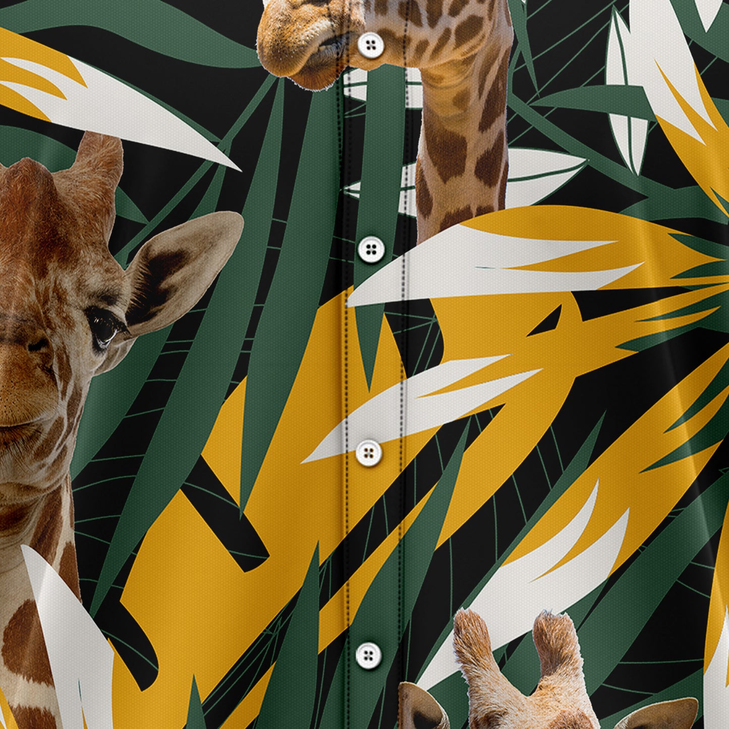 Giraffe Tropical Leaves T1007 Hawaiian Shirt