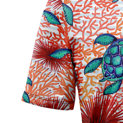 Turtle Coral T1007 Hawaiian Shirt