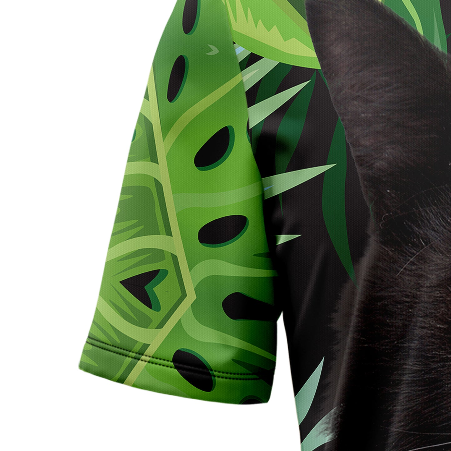 Black Cat Palm Leaves T1007 Hawaiian Shirt